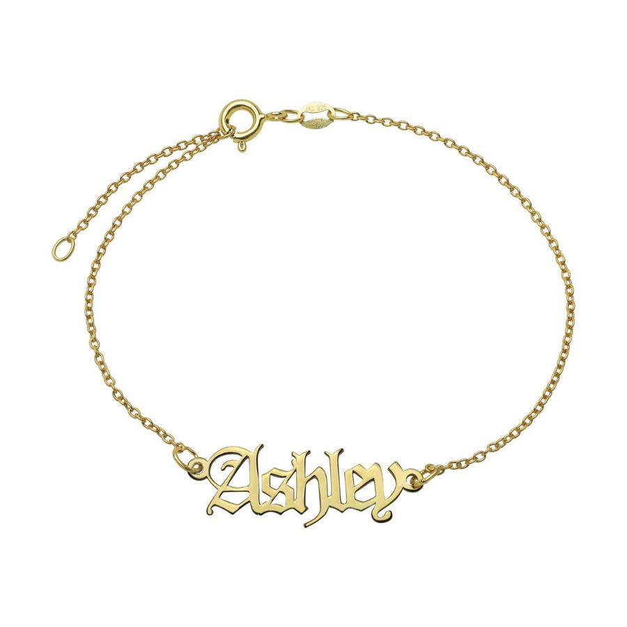 Gothic mini nameplate bracelet