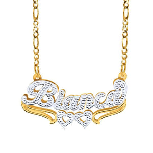 Double Plated Heart Name Necklace