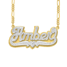 Load image into Gallery viewer, Double Plated &quot;Amber&quot; Name Necklace
