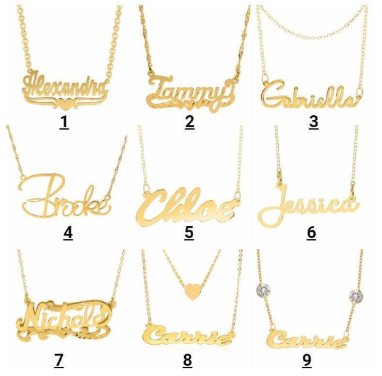 9 Style Name Necklace