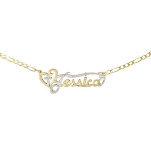 Double Plated Cross Name Necklace