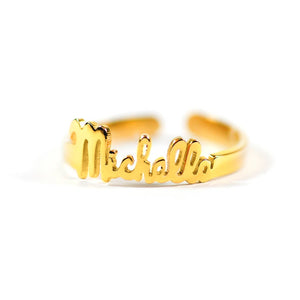 Dainty Script Name Ring