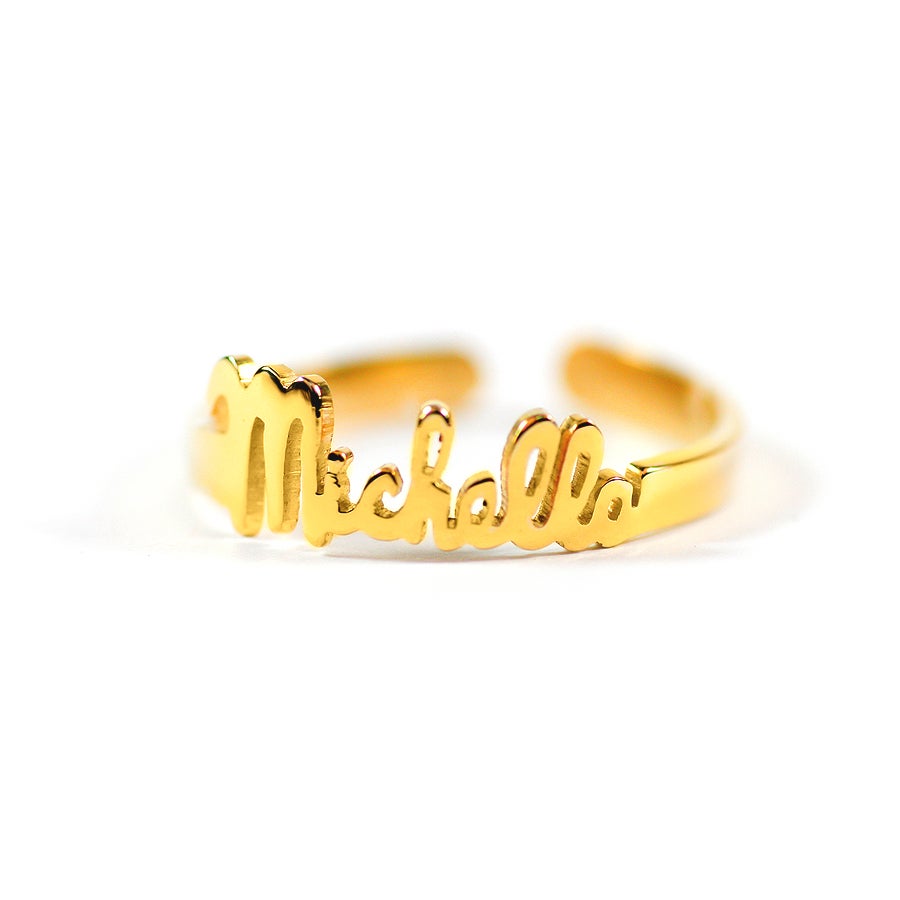 Dainty Script Name Ring