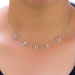 Tiny Spaced Out Name Necklace