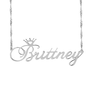 Crown Nameplate Necklace