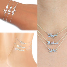 Load image into Gallery viewer, Three Name Necklace/Bracelet/Anklet
