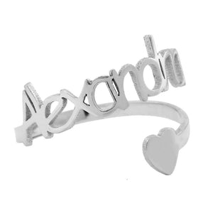 Name Ring with Heart