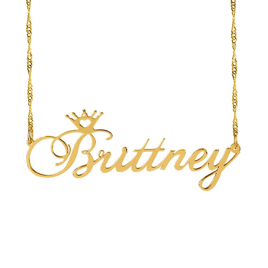 Crown Nameplate Necklace