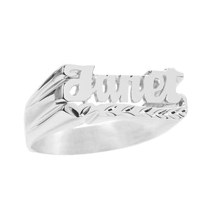 Name Ring with Diamond Cut